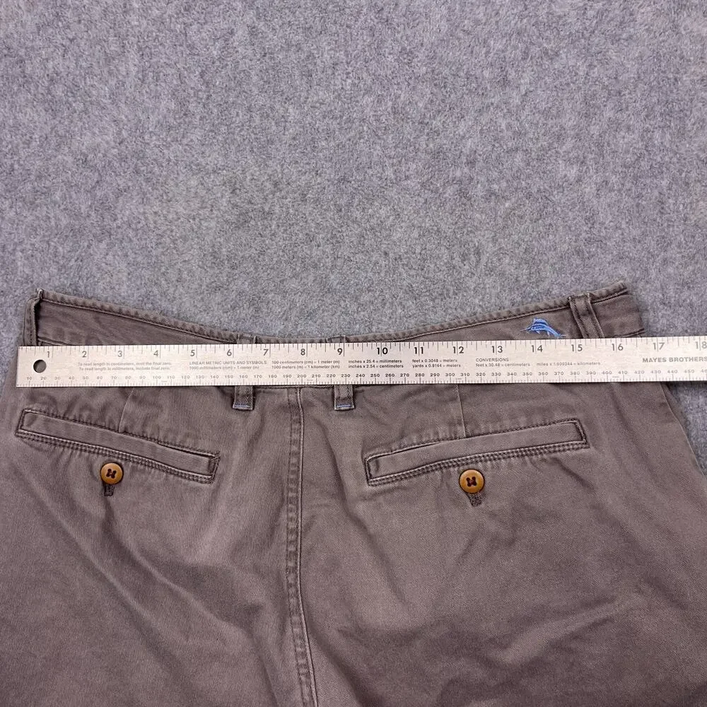 Tommy Bahama Chino Shorts Mens 33 Gray Classic Stretch